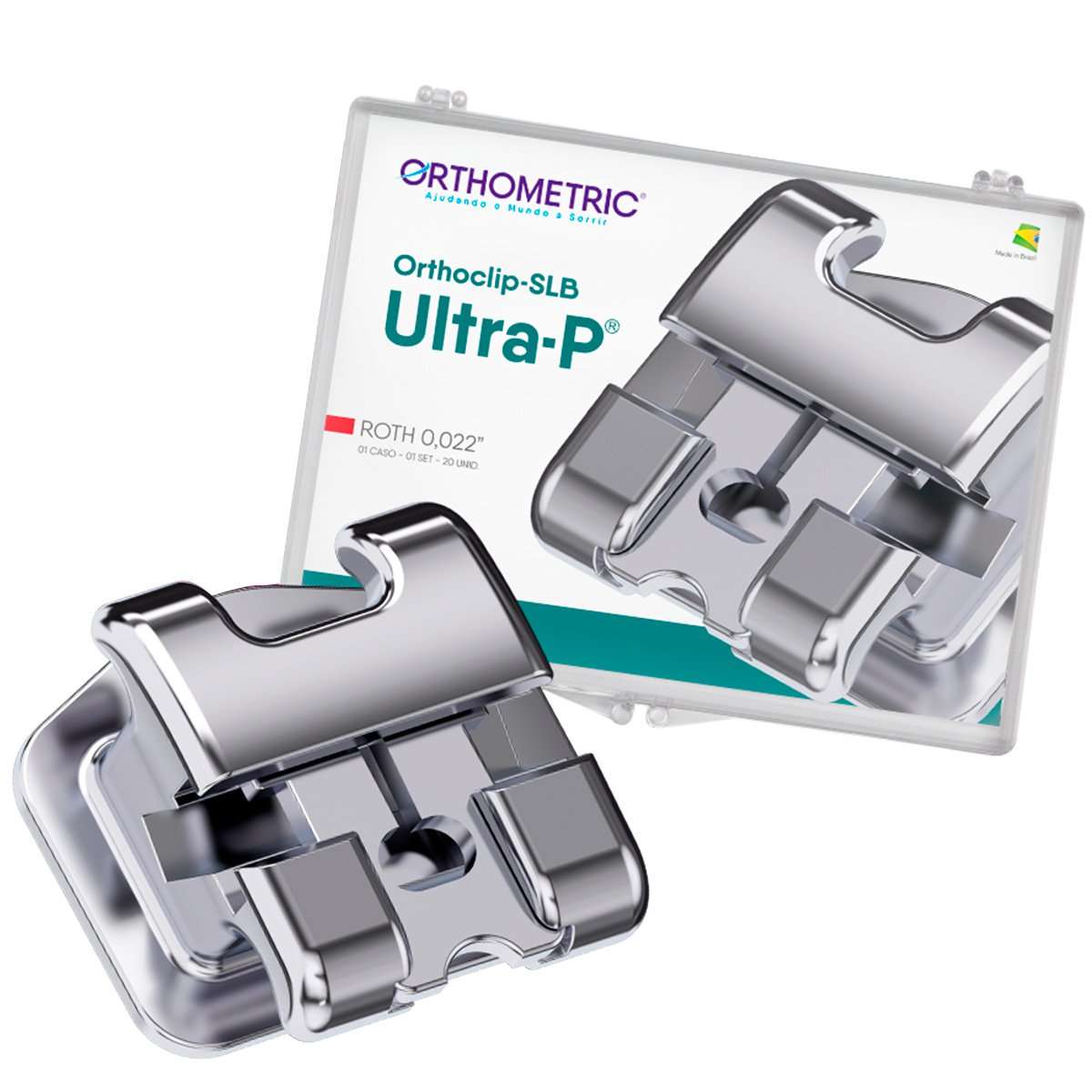 Brackets Autoligado OrthoClip SLB Ultra-P Orthometric - Dentaltech