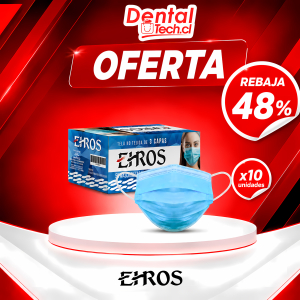 10 Cajas Mascarillas faciales 3 capas celeste Ehros
